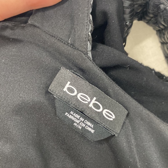 Bebe Halter Crop Top with Vegan Leather trim - Medium - Picture 10 of 15